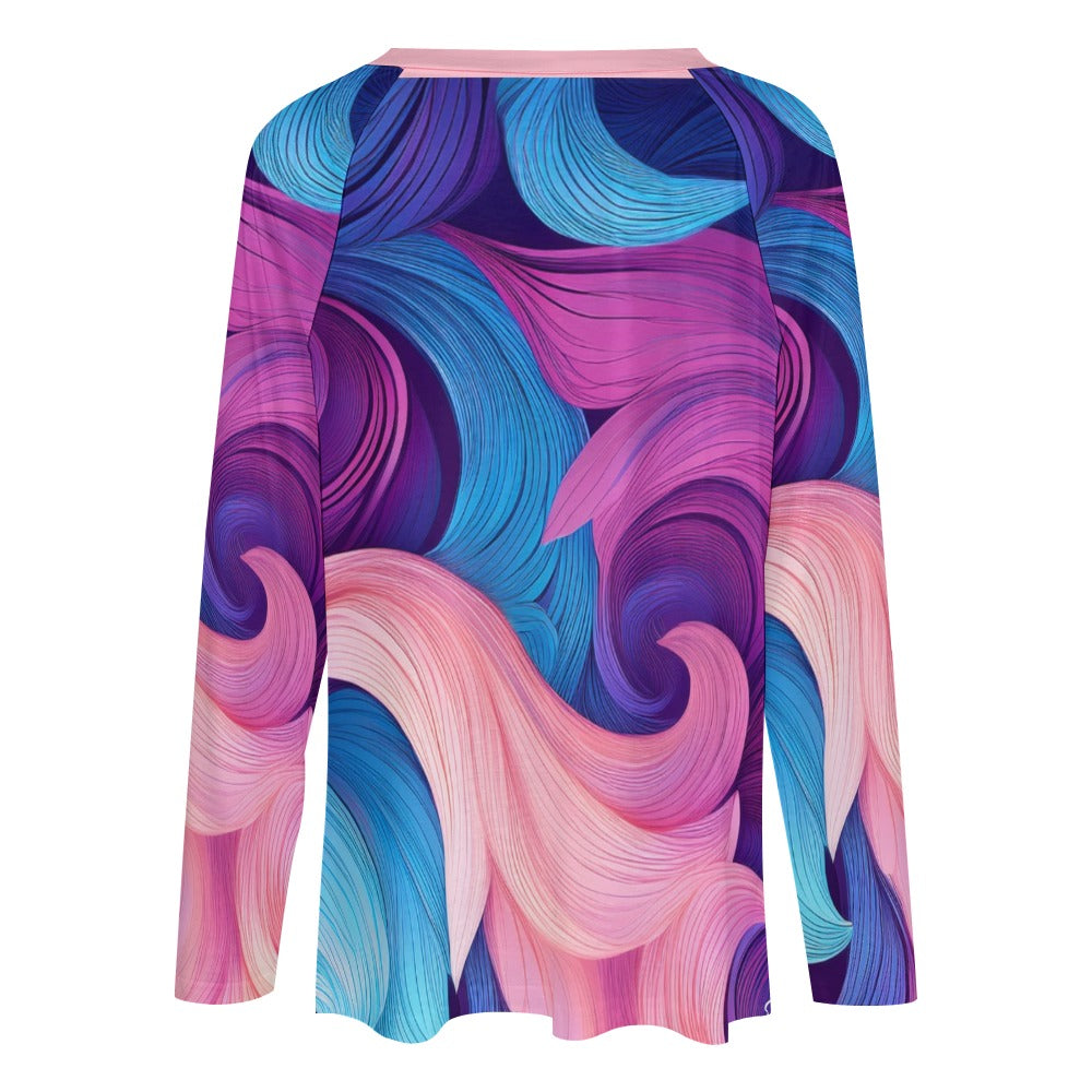 *Floral Women's Long sleeve loose tee