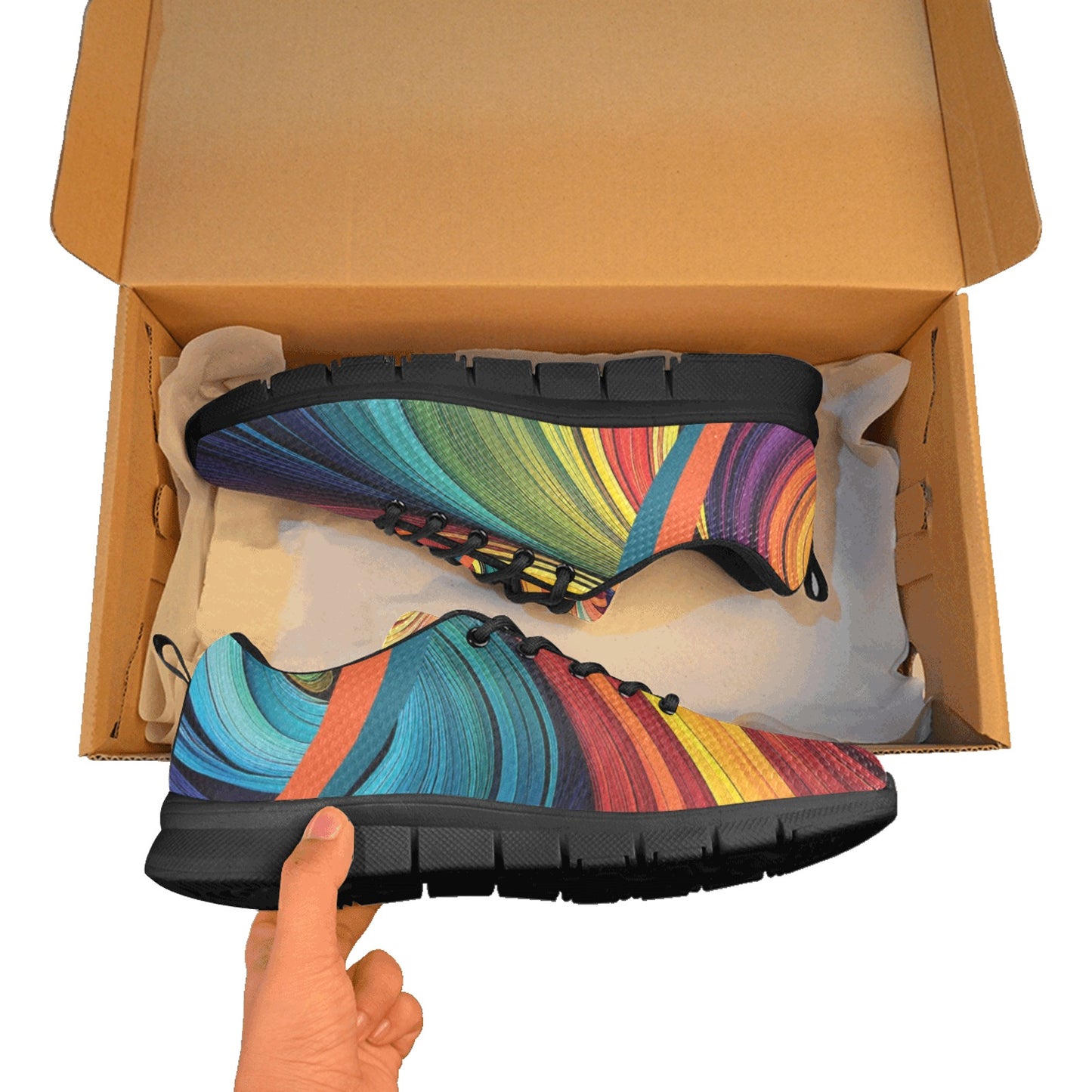 Rainbow Men's Breathable Sneakers (Model 055)