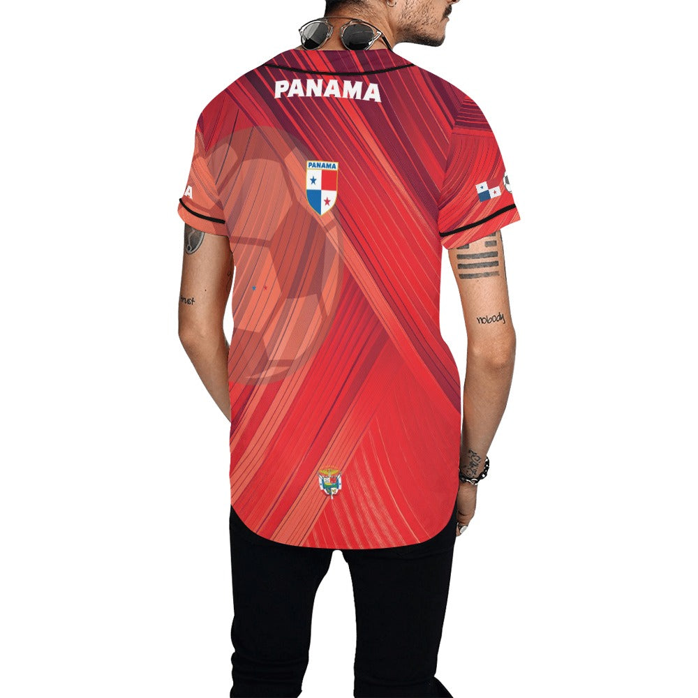 Panama Red Stripes Men's All Over Print Baseball Jersey (T50)
