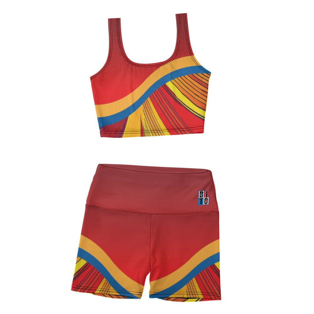 Colorful Thread Yoga Vest Set