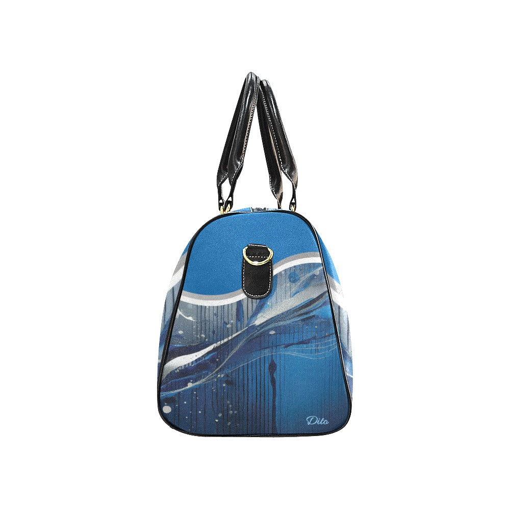 Blue Liquid Travel Bag Black (Small) (Model1639)