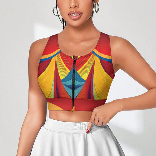 Colorful Yoga Zipper Vest New Tie-Dye