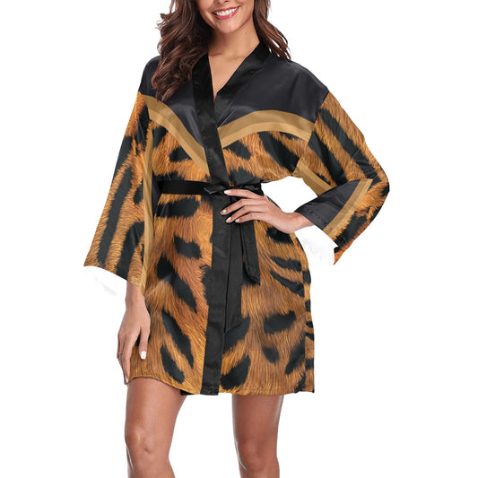 Tiger Women's Long Sleeve Kimono Robe