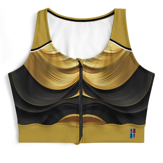 Black Gold Yoga Zipper Vest New Tie-Dye