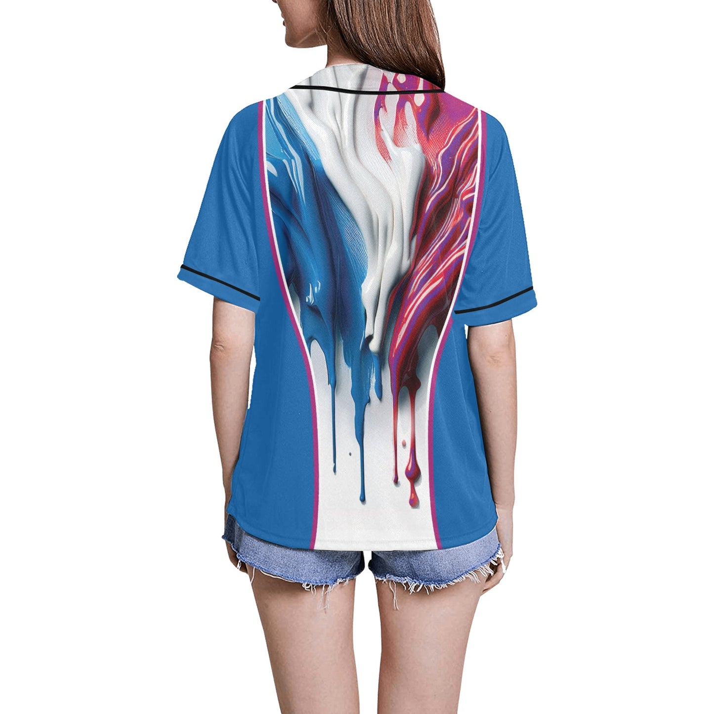 Drip Women's All Over Print Baseball Jersey(ModelT50)