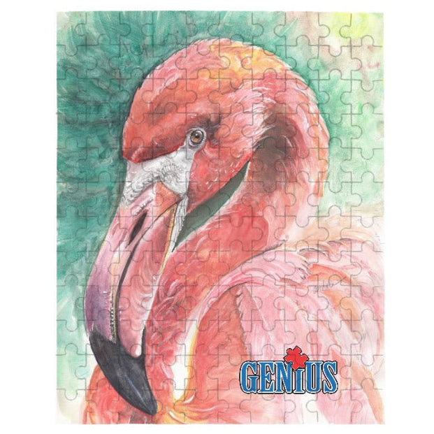 Genius Flamingo 120-Piece Wooden Photo Puzzles