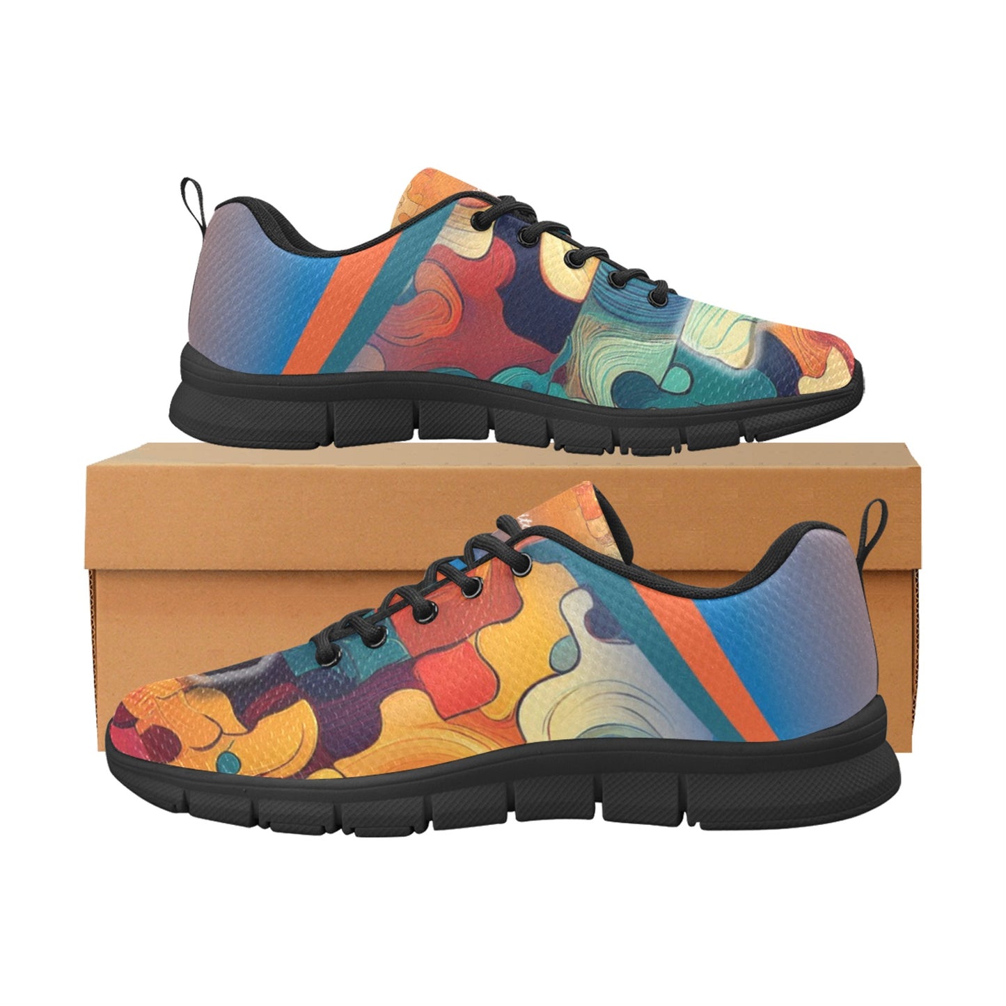 Puzzle Women's Breathable Sneakers (Model 055)