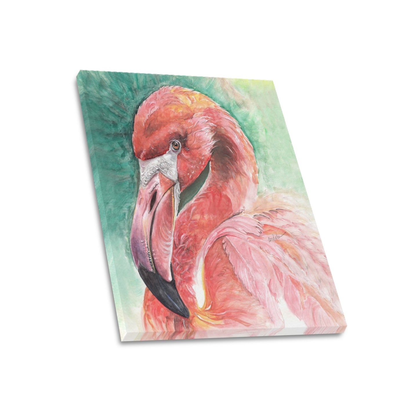 -Flamingo Canvas Print 20"x24" Made in the USA