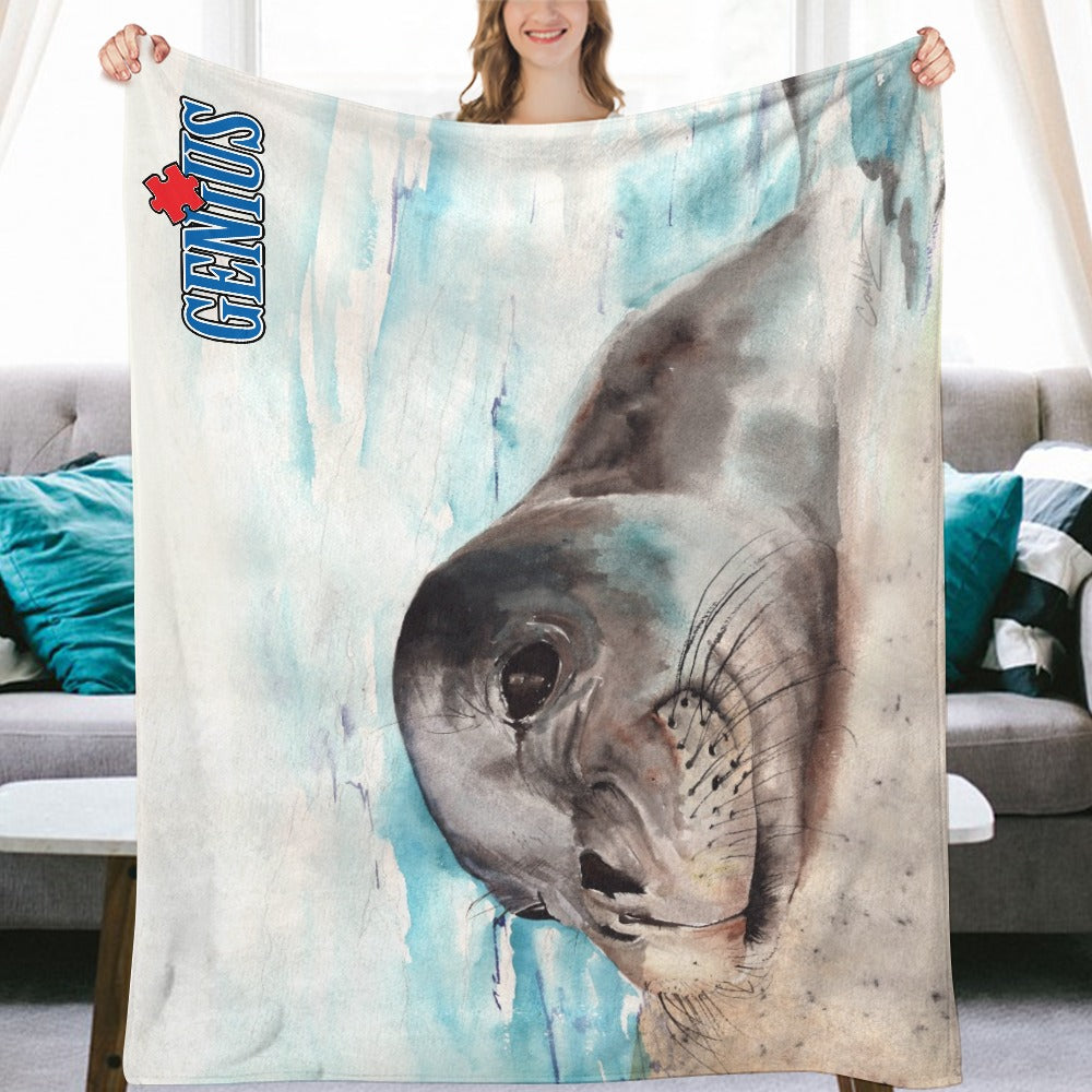Genius Seal Ultra-Soft Flannel Blanket 60"x80"