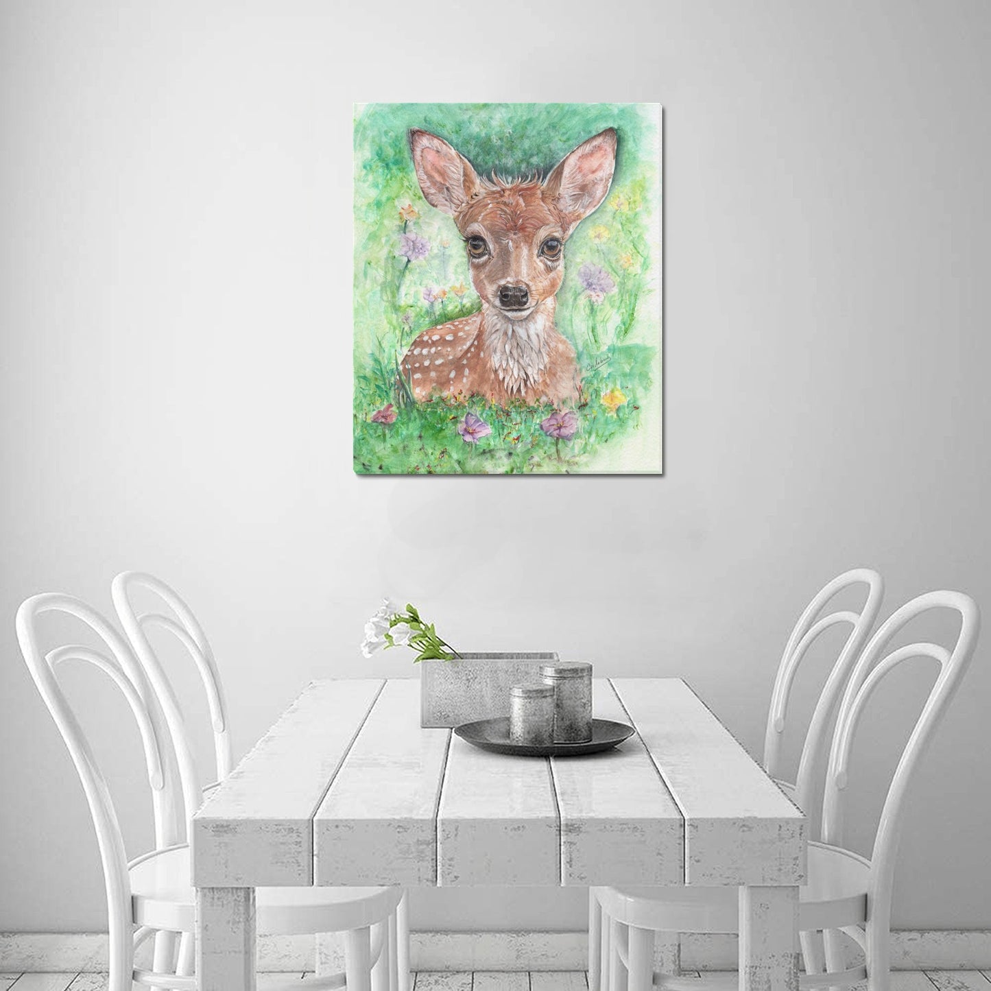 -Deer Mom Canvas Print 20"x24" Made in the USA