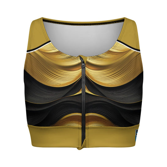 Black Gold Yoga Zipper Vest New Tie-Dye