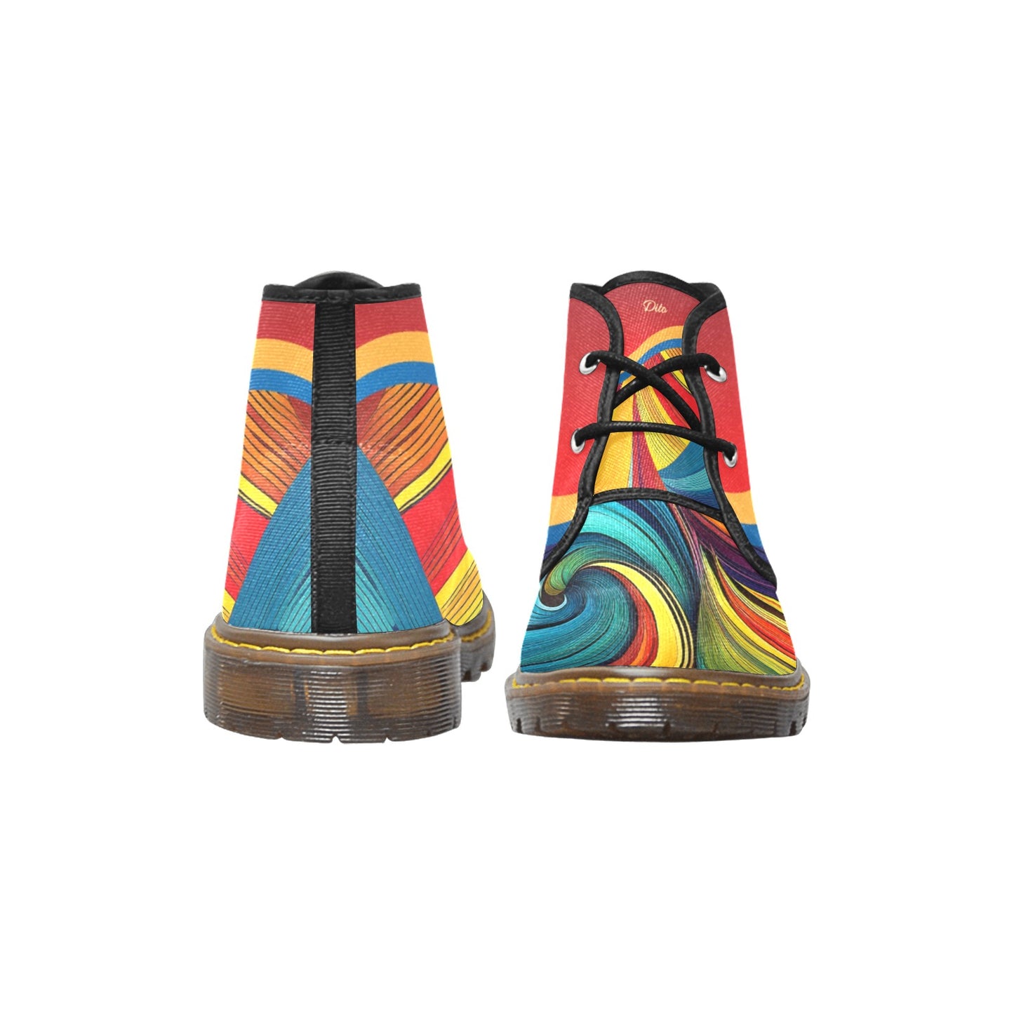 Colorful 2 Men's Canvas Chukka Boots Shoe (Model 2402-1)