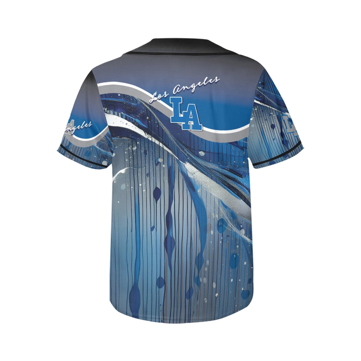 LA Blue Liquid Women's All Over Print Baseball Jersey(ModelT50)