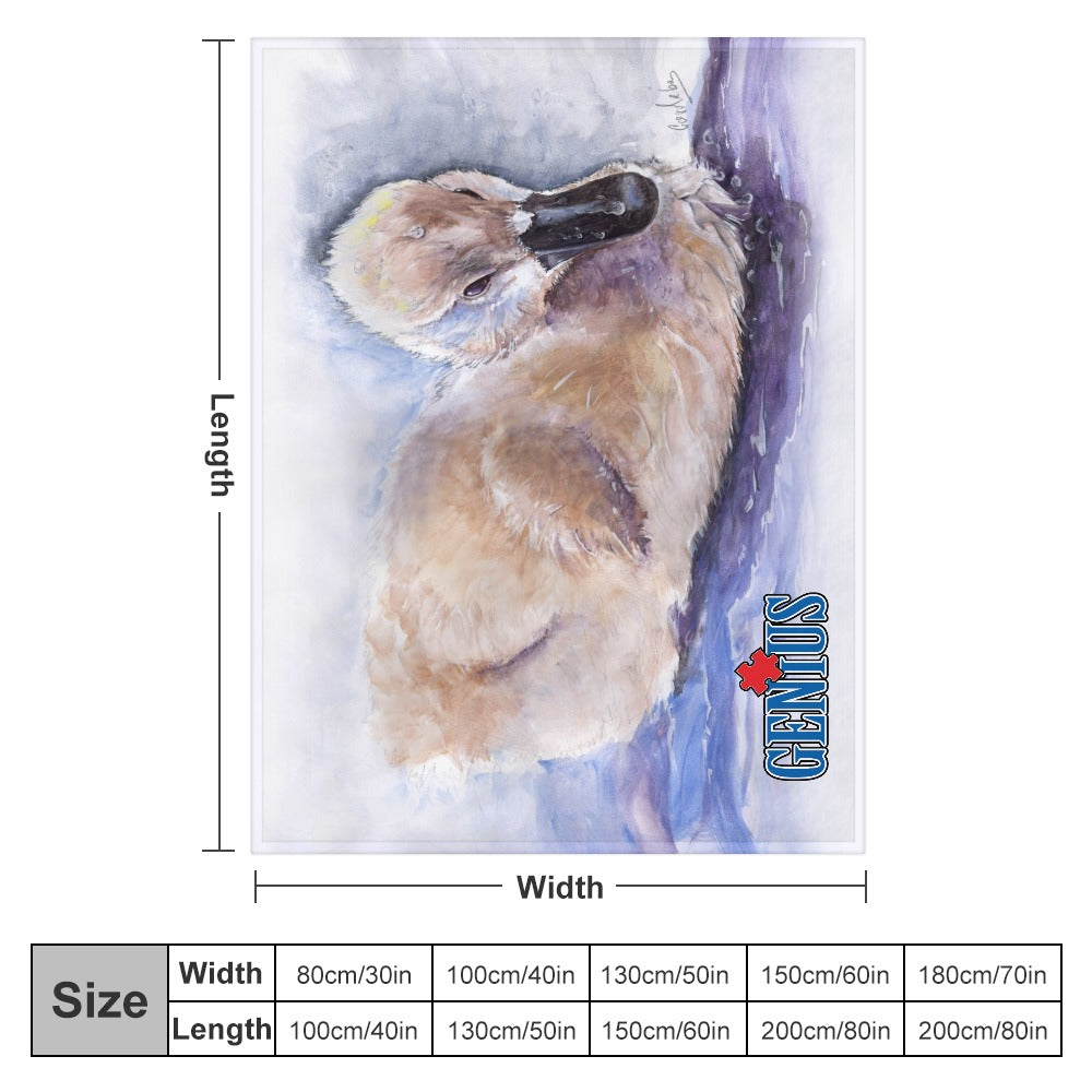 Genius Baby Swan Ultra-Soft Flannel Blanket 60"x80"