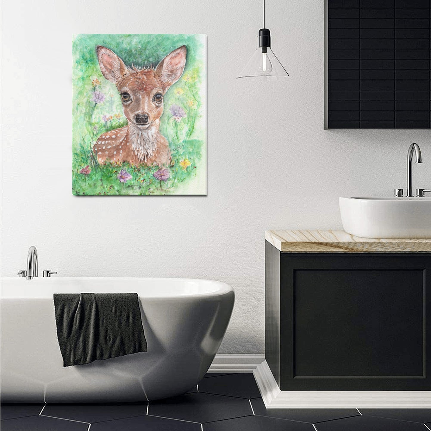 -Deer Mom Canvas Print 20"x24" Made in the USA