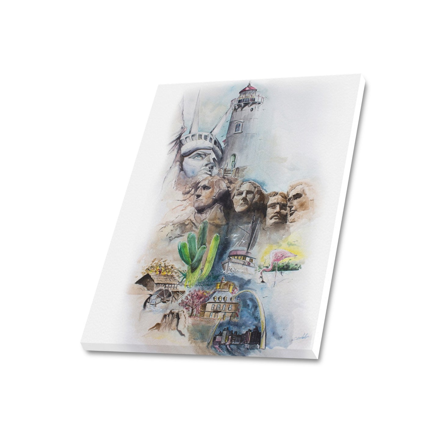 -Across America Canvas Print 20"x24" Made in the USA