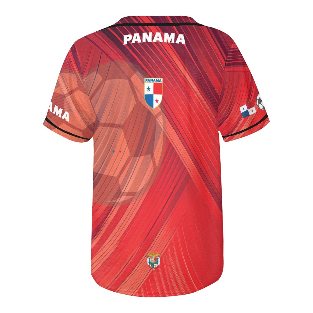 Panama Red Stripes Men's All Over Print Baseball Jersey (T50)