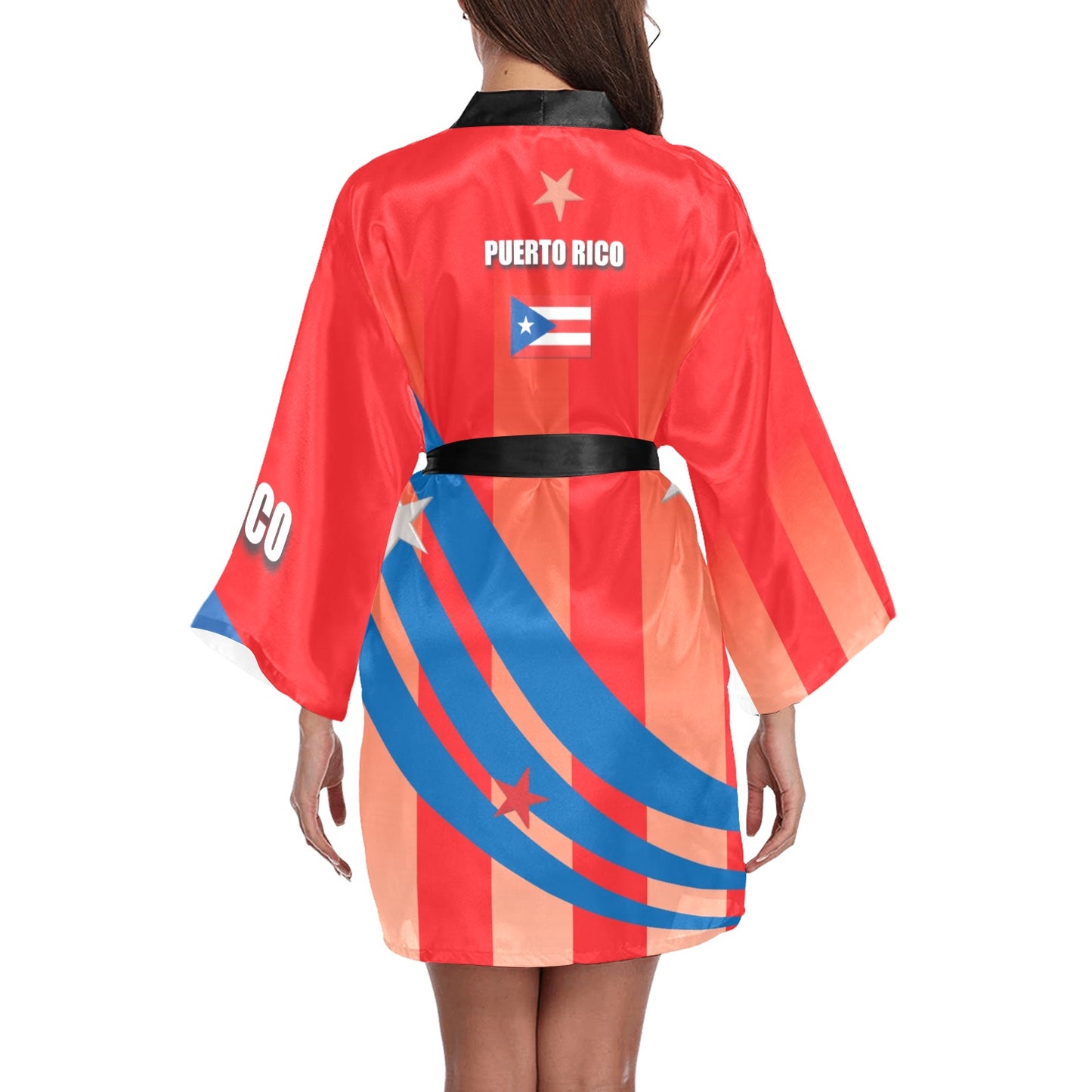 Puerto Rico Women's Long Sleeve Kimono Robe