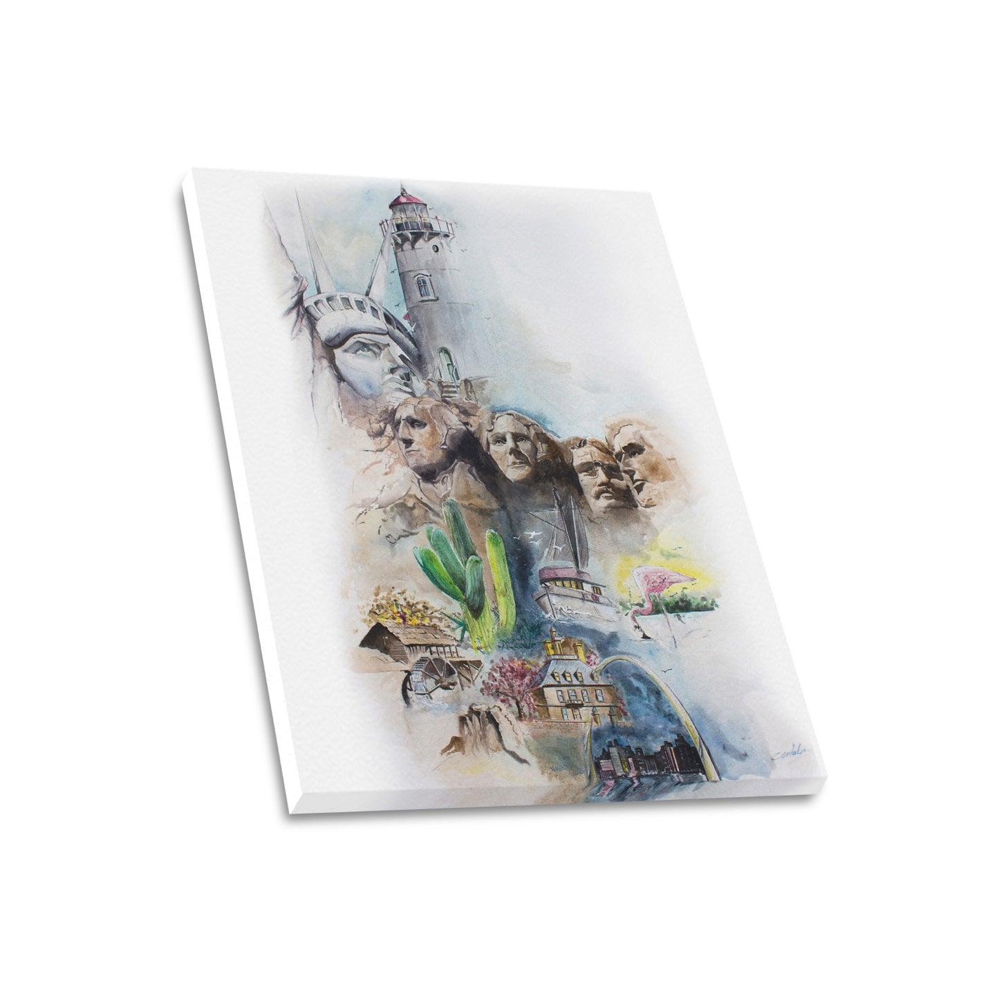 -Across America Canvas Print 20"x24" Made in the USA