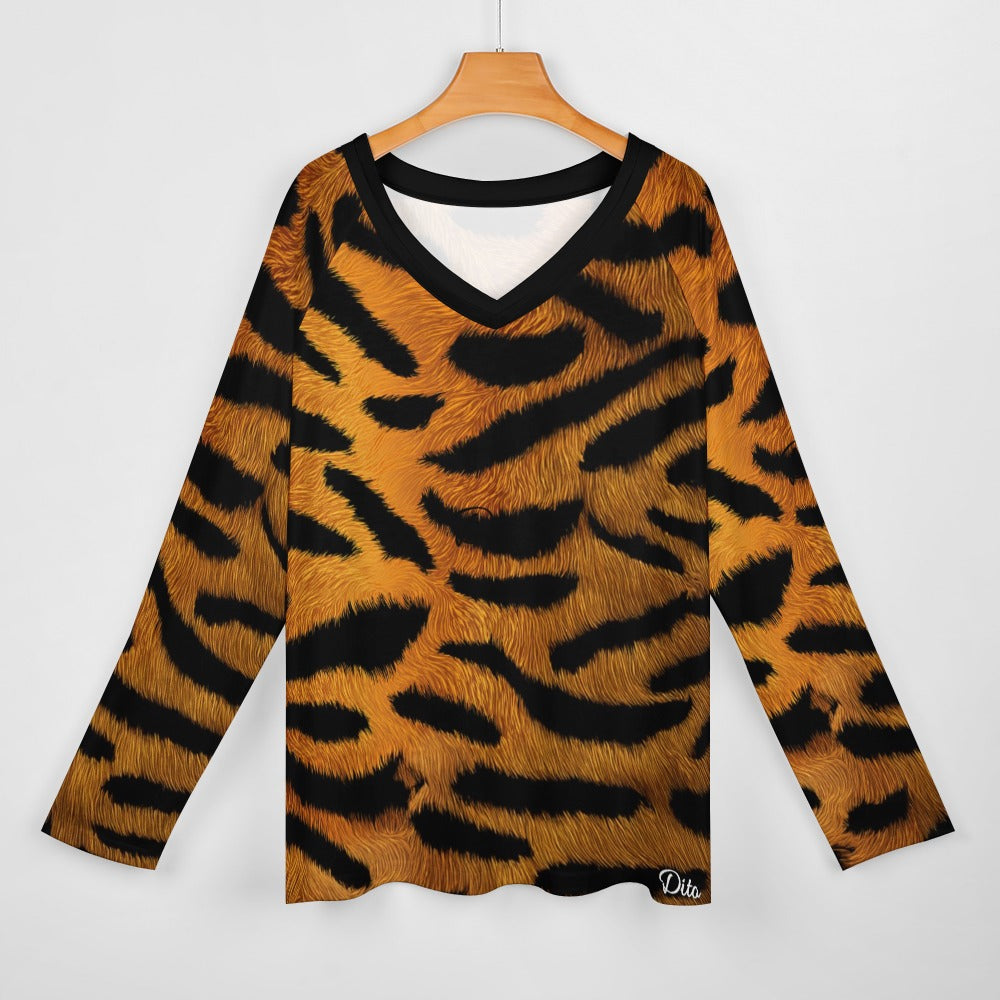 *Tiger Women's Long sleeve loose tee