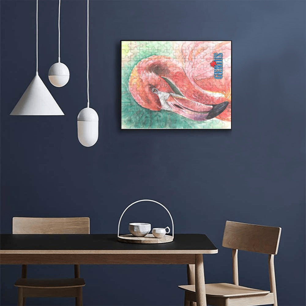 Genius Flamingo 120-Piece Wooden Photo Puzzles