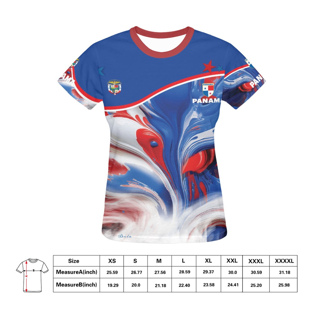 Panama Paint Women's All Over Print T-shirt (USA Size) (T40)