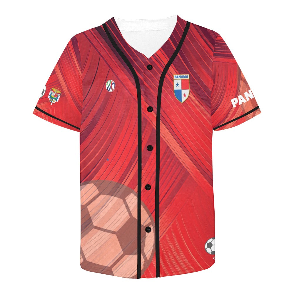Panama Red Stripes Men's All Over Print Baseball Jersey (T50)