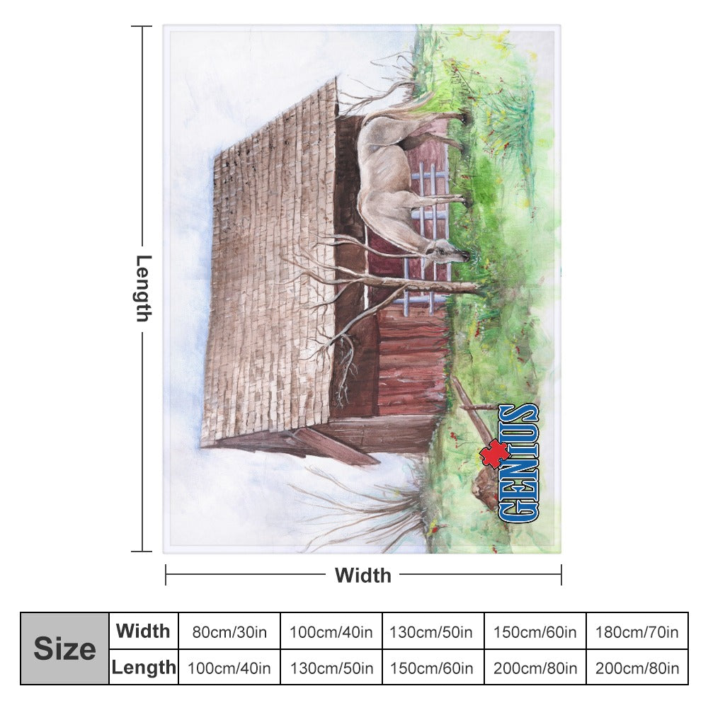Genius Barn House Ultra-Soft Flannel Blanket 60"x80"