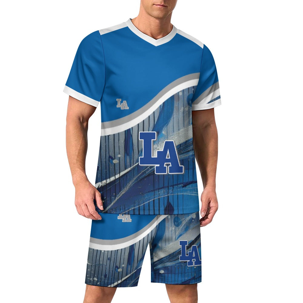 LA Blue Liquid Football suit set New