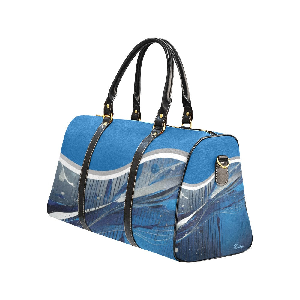 Blue Liquid Travel Bag Black (Small) (Model1639)