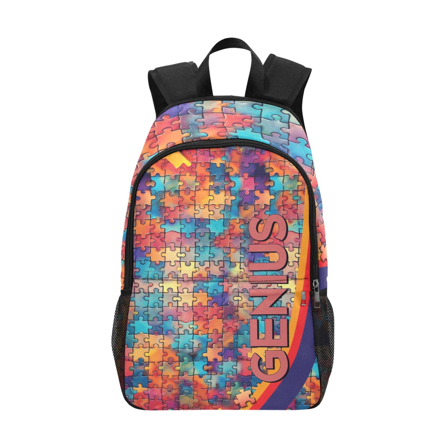 Geniuses Fabric Backpack with Side Mesh Pockets (1659)