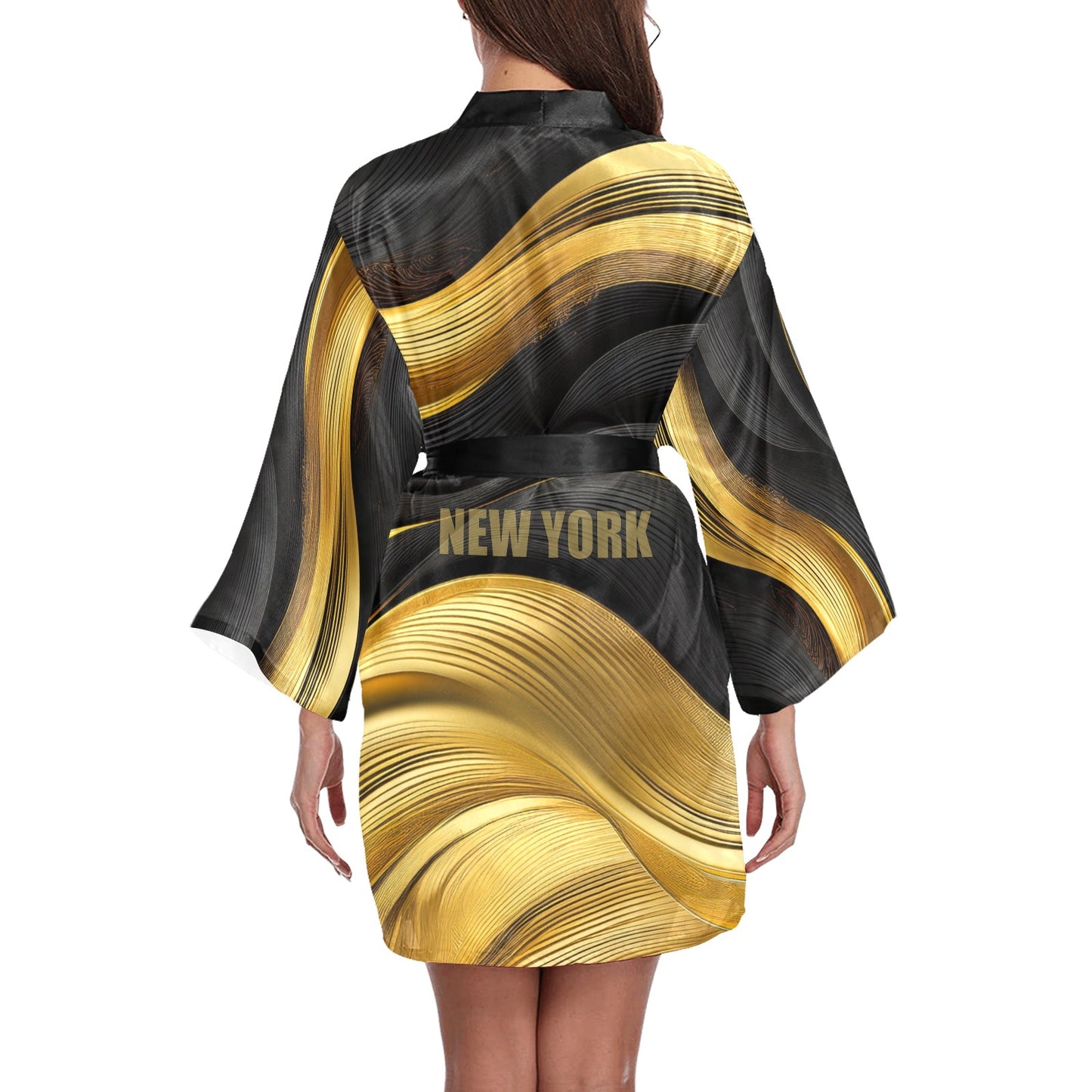 New York Women's Long Sleeve Kimono Robe