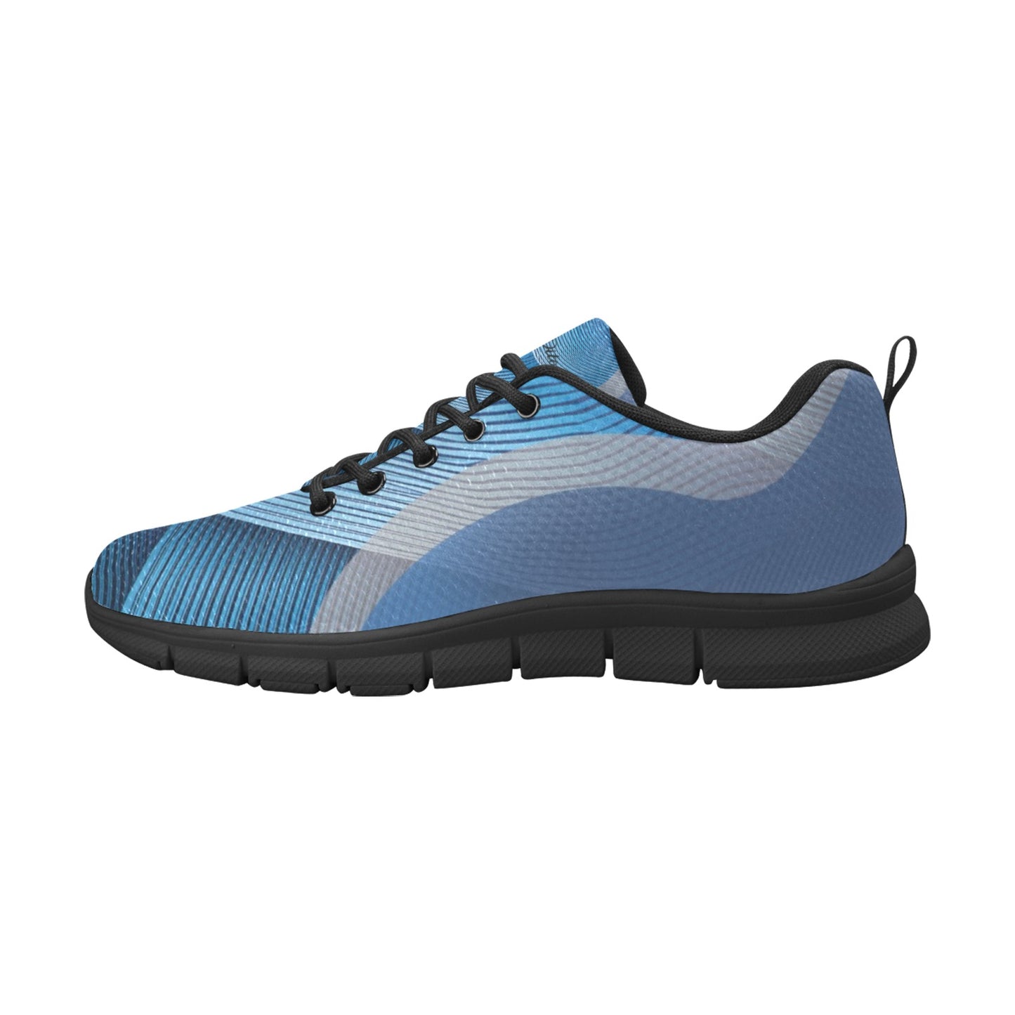 Blue Stripes Women's Breathable Sneakers (Model 055)