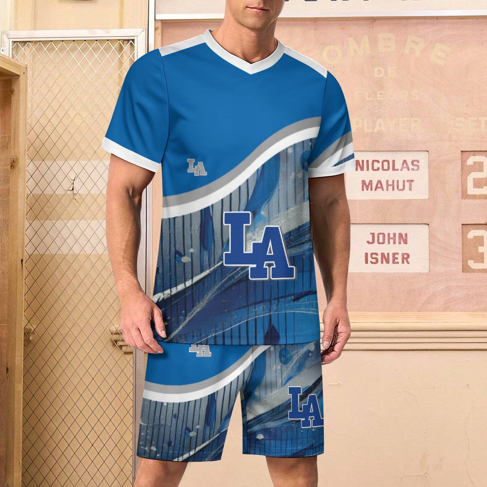 LA Blue Liquid Football suit set New