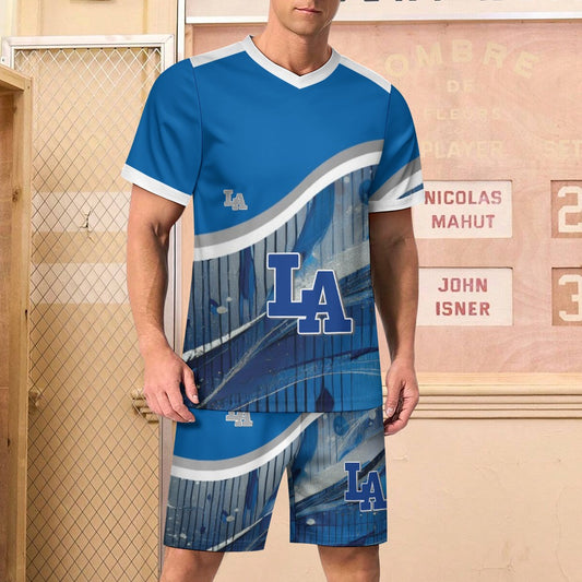 LA Blue Liquid Football suit set New
