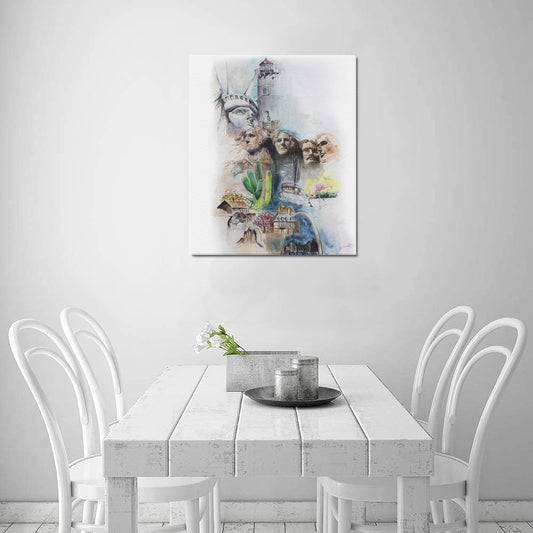 -Across America Frame Canvas Print 20"x24" Made in the USA