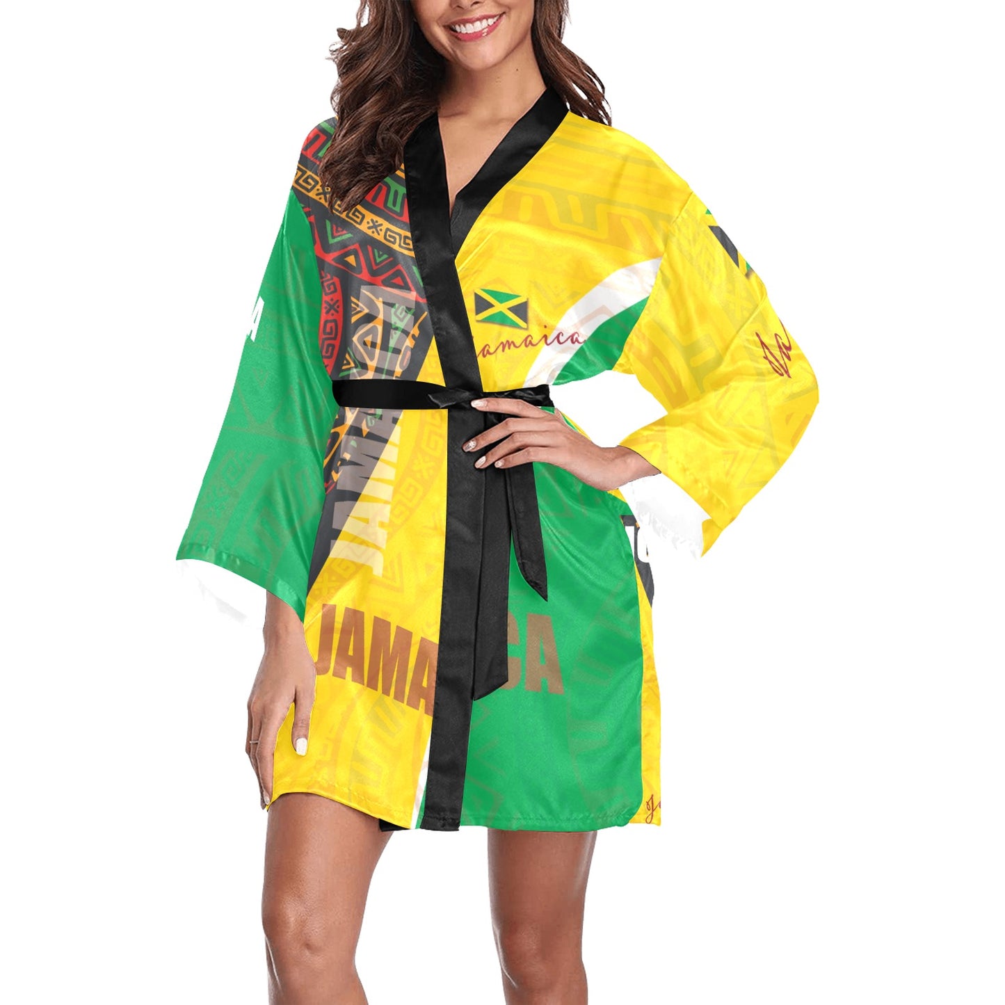 Jamaica Women's Long Sleeve Kimono Robe