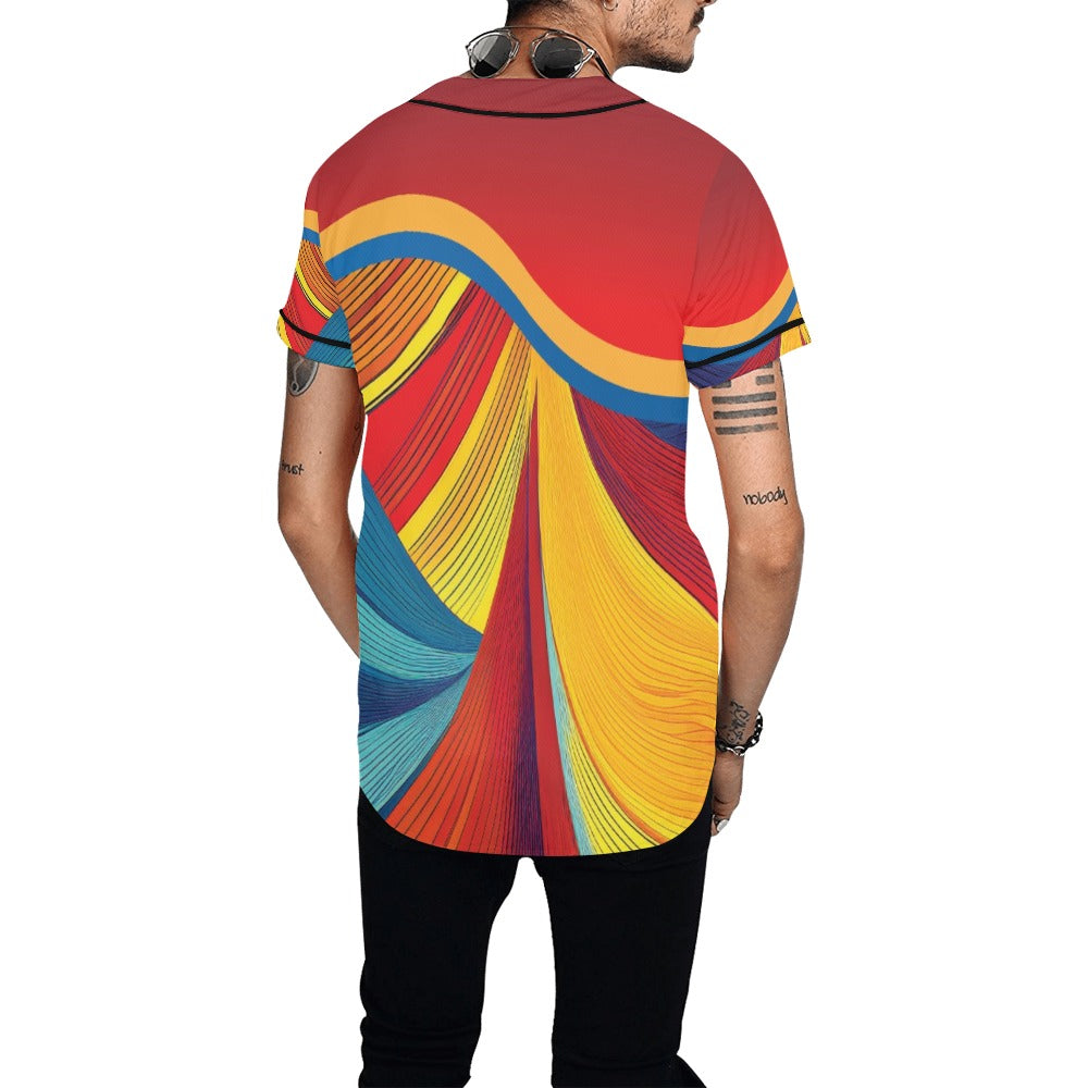 Colorful Men's All Over Print Baseball Jersey (T50)