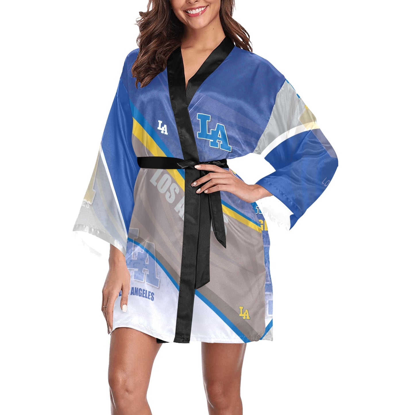 LA Women's Long Sleeve Kimono Robe