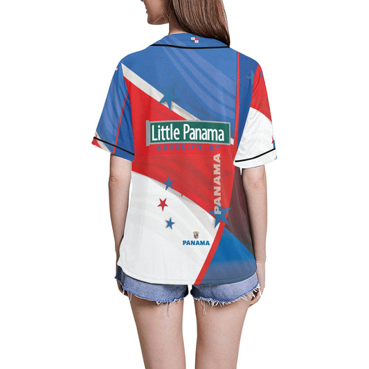 Little Panama Women's All Over Print Baseball Jersey(ModelT50)