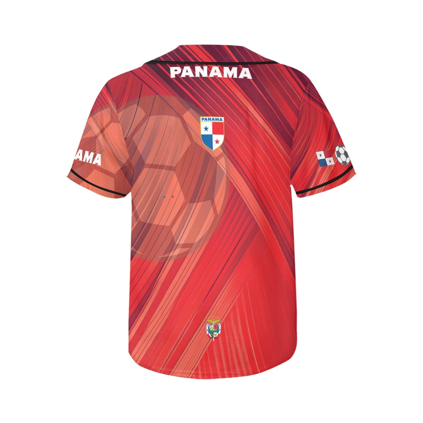 Panama Red Stripes Women's All Over Print Baseball Jersey(ModelT50)