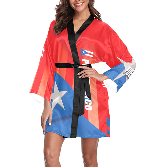 Puerto Rico Women's Long Sleeve Kimono Robe