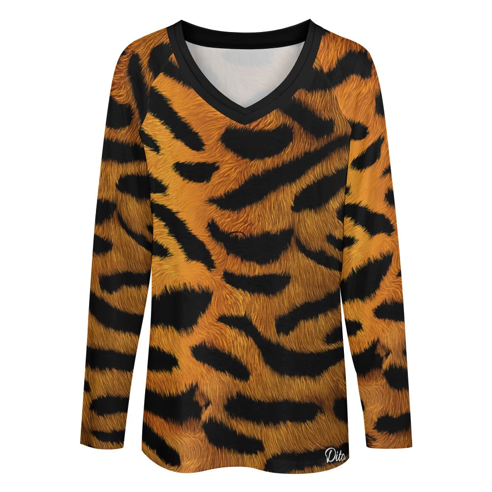 *Tiger Women's Long sleeve loose tee
