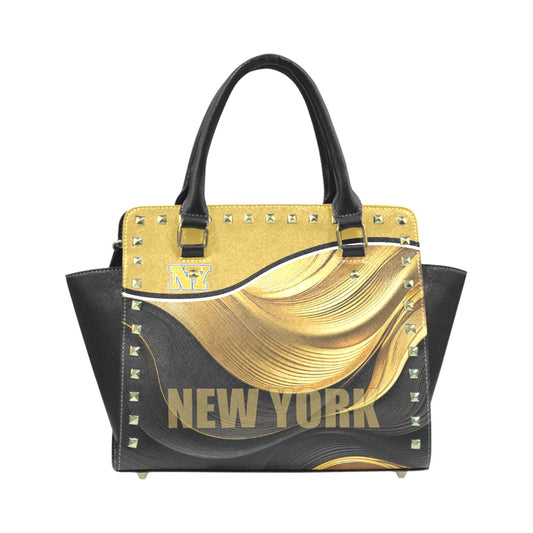 New York Rivet Shoulder Handbag
