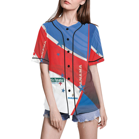 Little Panama Women's All Over Print Baseball Jersey(ModelT50)