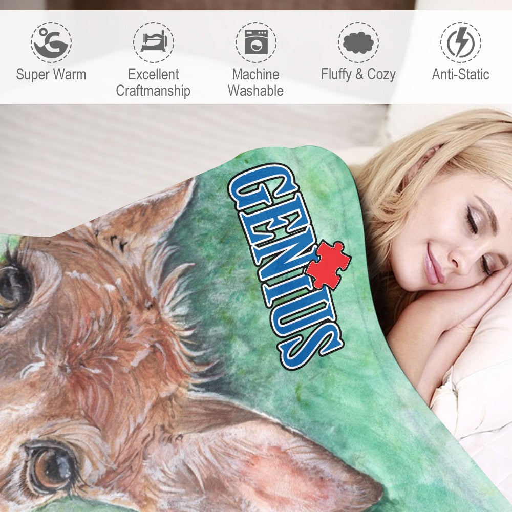 Genius Deer Mom Ultra-Soft Flannel Blanket 60"x80"