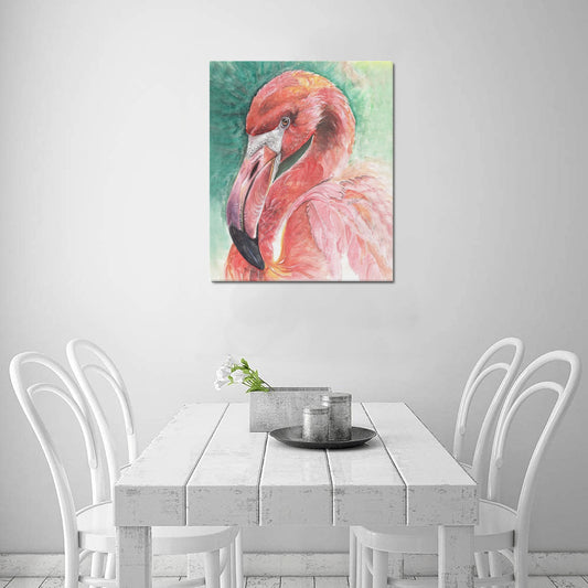 -Flamingo Canvas Print 20"x24" Made in the USA