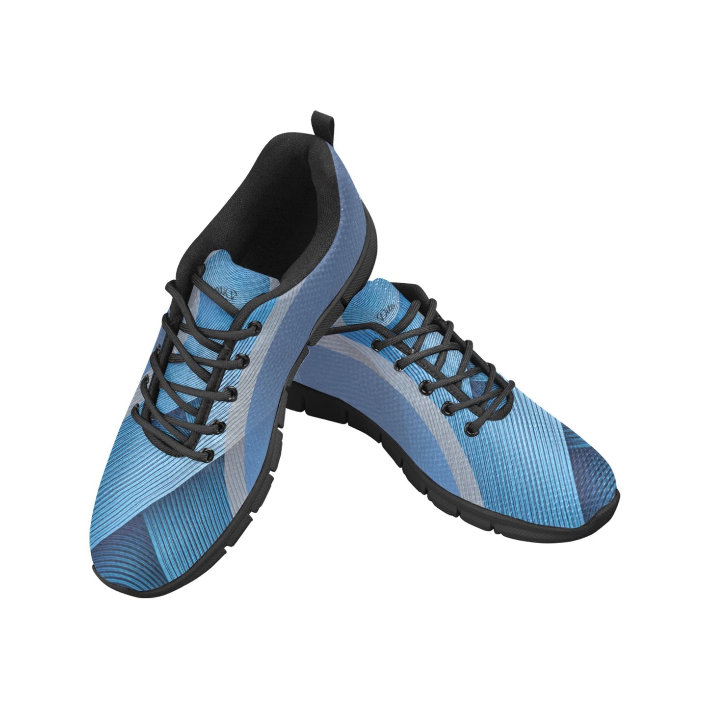 Blue Stripes Women's Breathable Sneakers (Model 055)