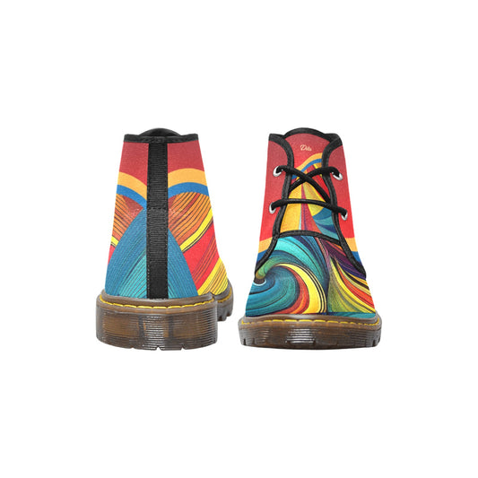 Colorful 2 Women's Canvas Chukka Boots Shoe (Model 2402-1)