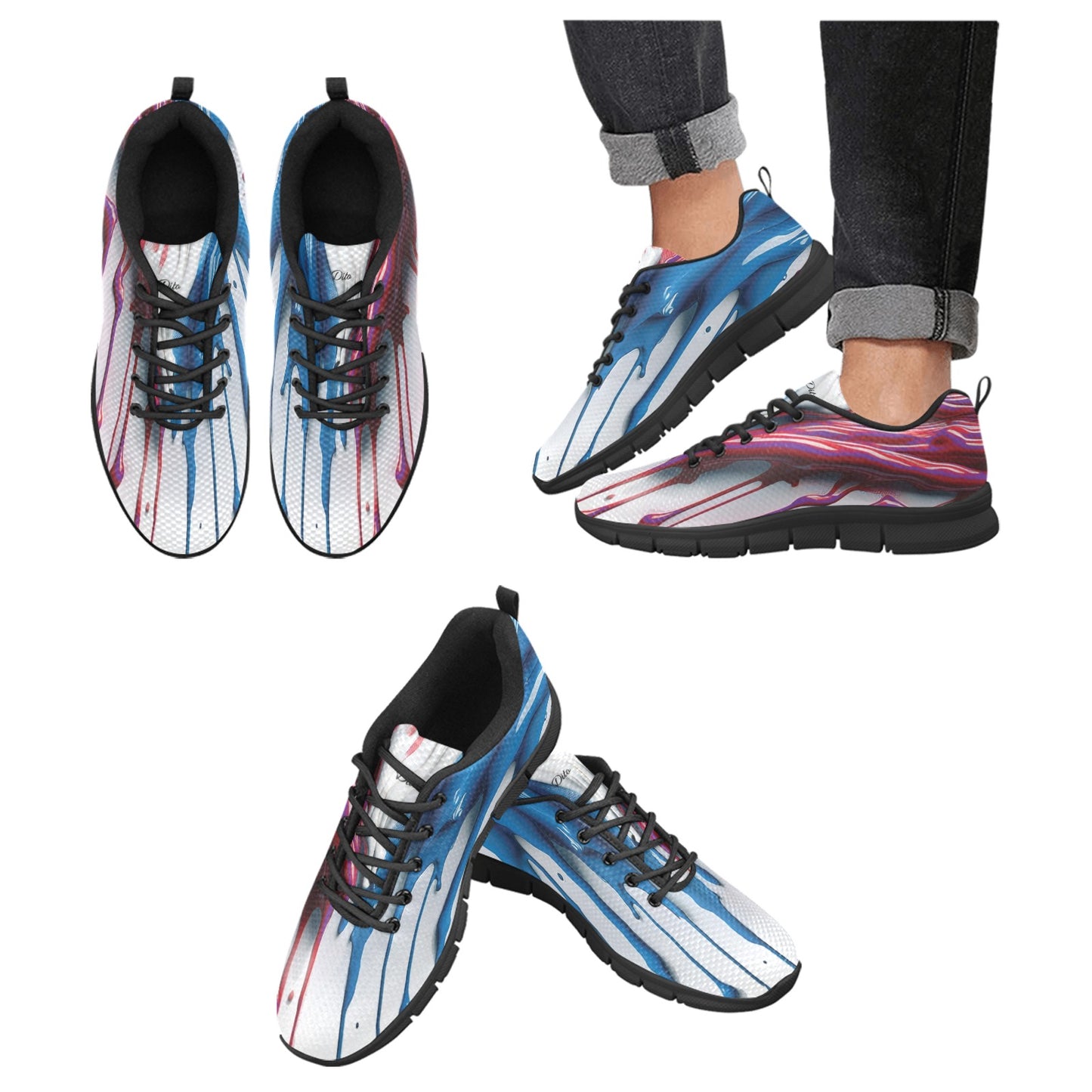 Drip Men's Breathable Sneakers (Model 055)